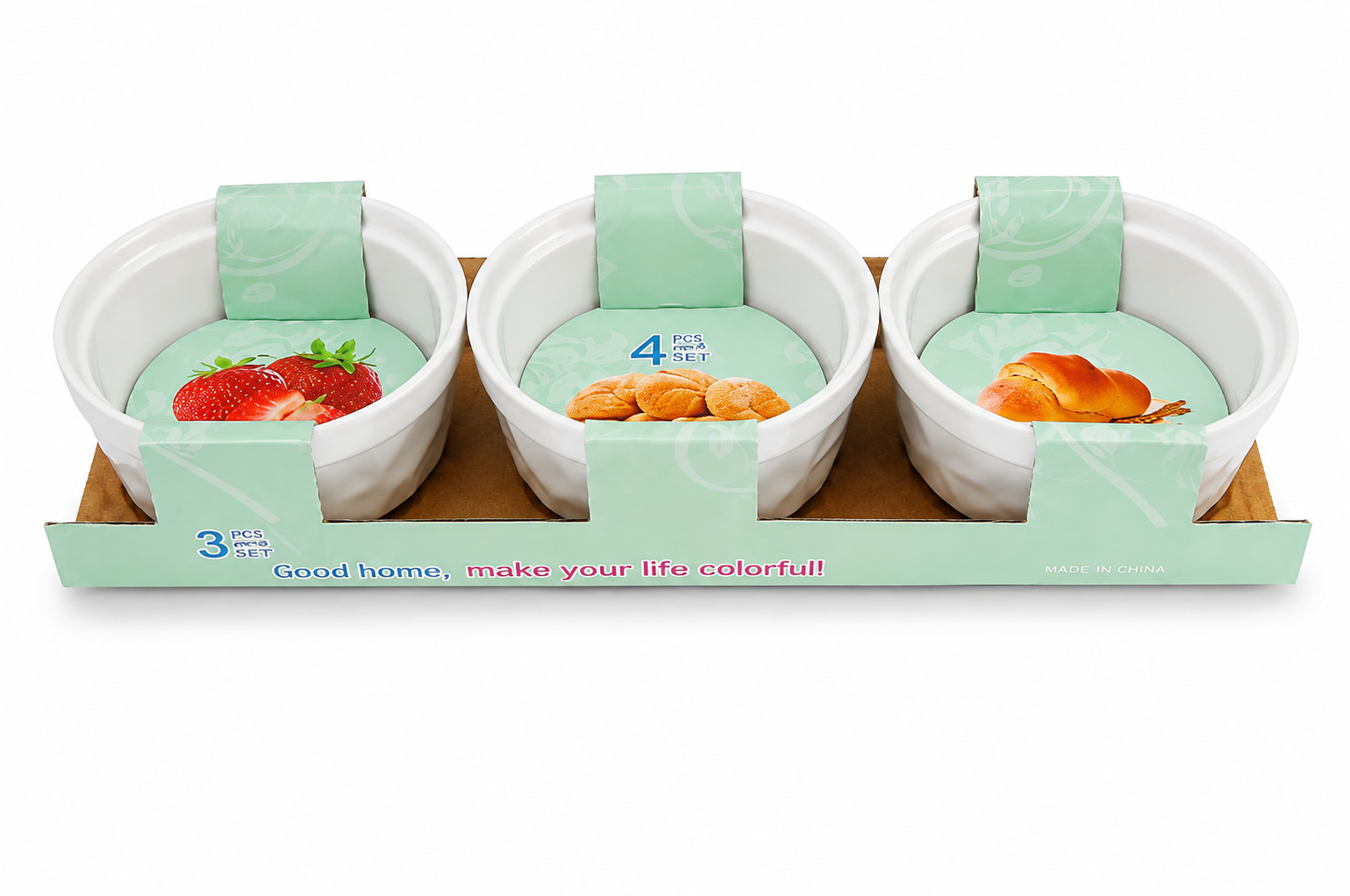 Ceramic Dessert Bowl Set (3pcs) - SD-23430-P