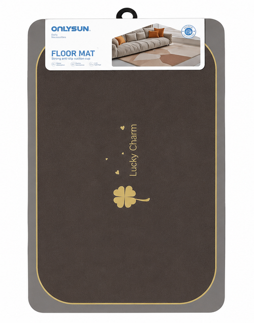 Lucky Charm Floor Mat – Taupe Brown-NC-51275
