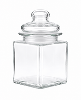Squared Glass Storage Jar 280ml - FT - 6700 - Premium Quality