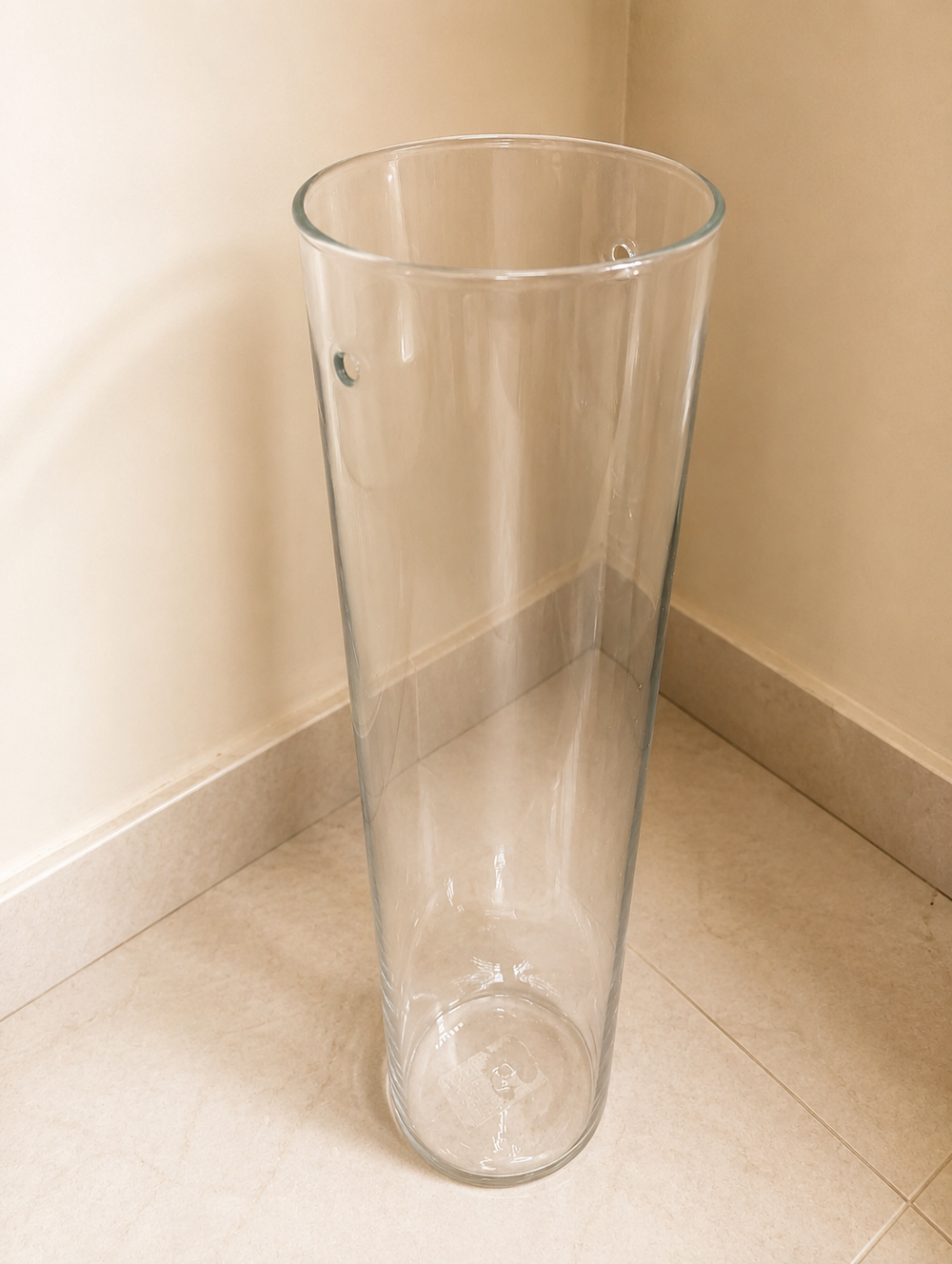 Clear Cylinder Glass Vase -02 | 8cm×35cm×8cm (small)