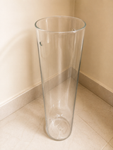 Clear Cylinder Glass Vase -02 | 8cm×35cm×8cm (small)