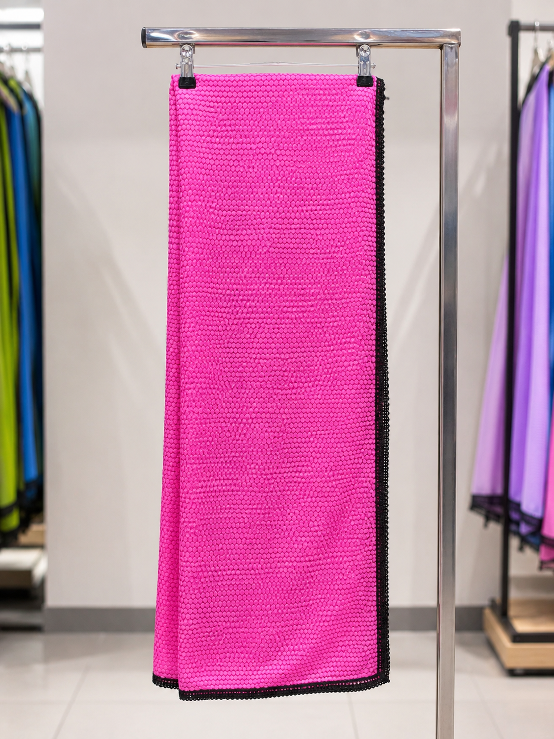 Dark Pink Textured Shayla Scarf - 0980 |Premium Quality | Best Sell Online