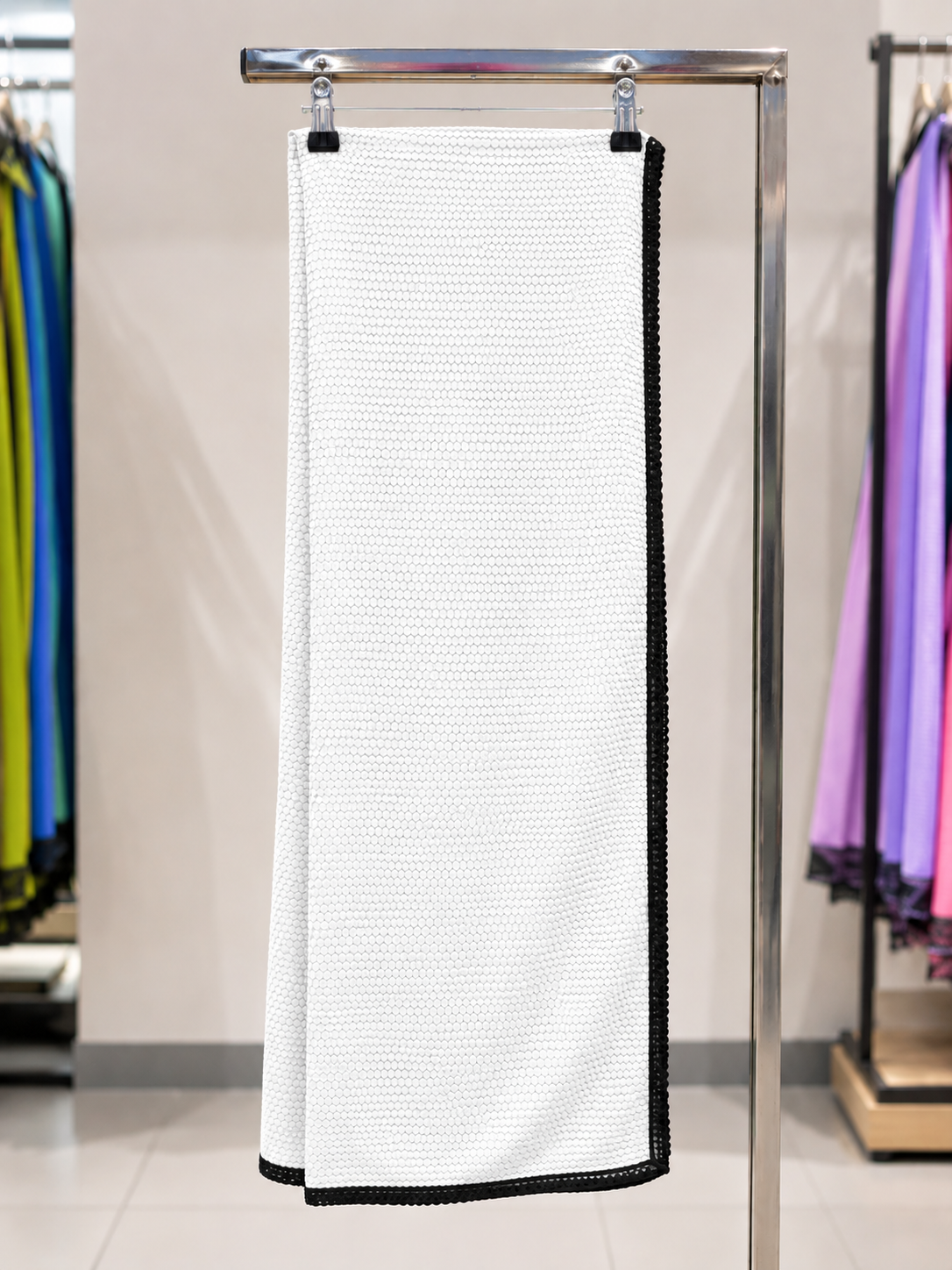 White Textured Shayla Scarf - 0980 |Premium Quality | Best Sell Online