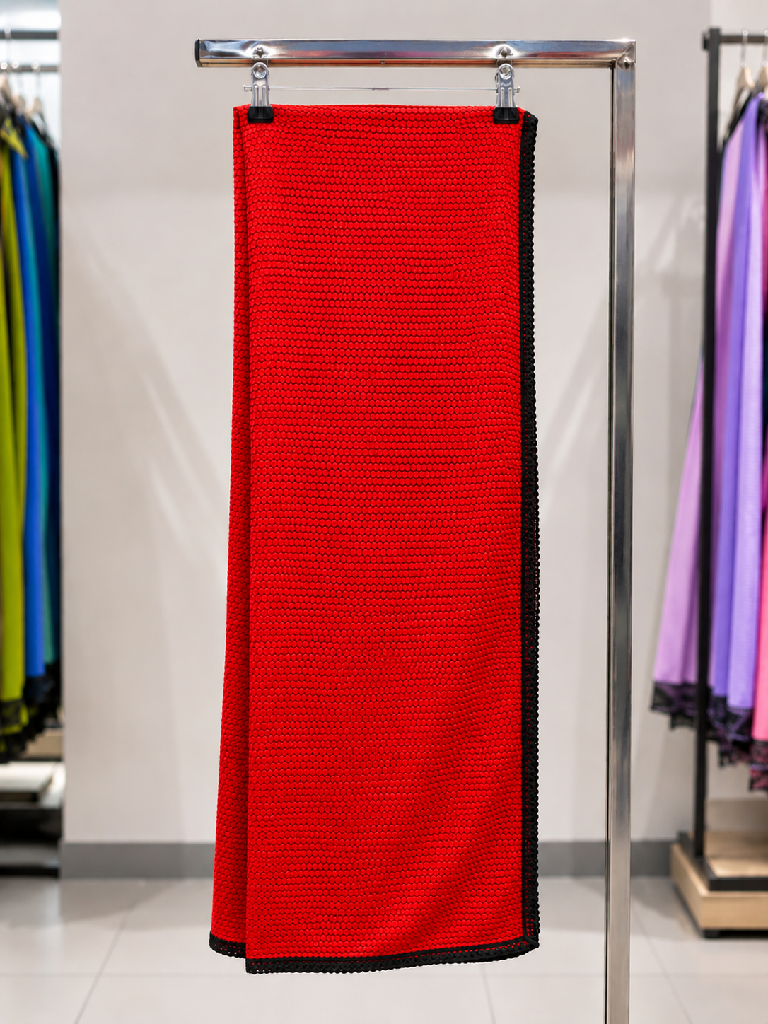 Red Textured Shayla Scarf - 0980 |Premium Quality | Best Sell Online