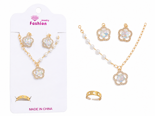 FR Crystal Flower Necklace Set - 98700QA - Best Sell Online