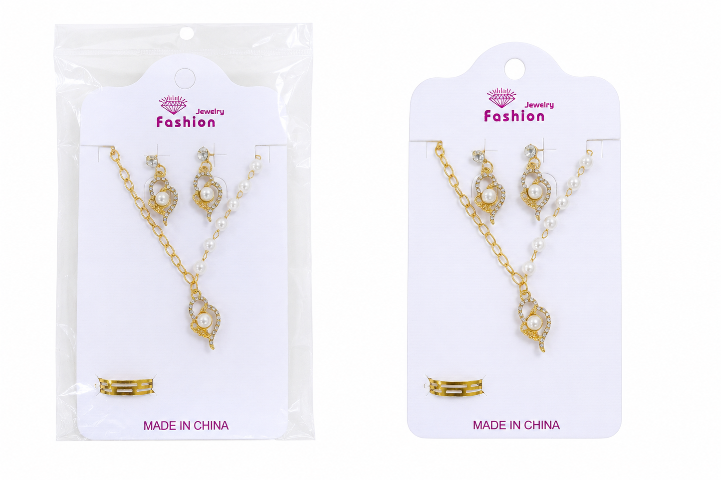 Elegant Heart Glow Necklace Set - 4500DX - Best Sell Online
