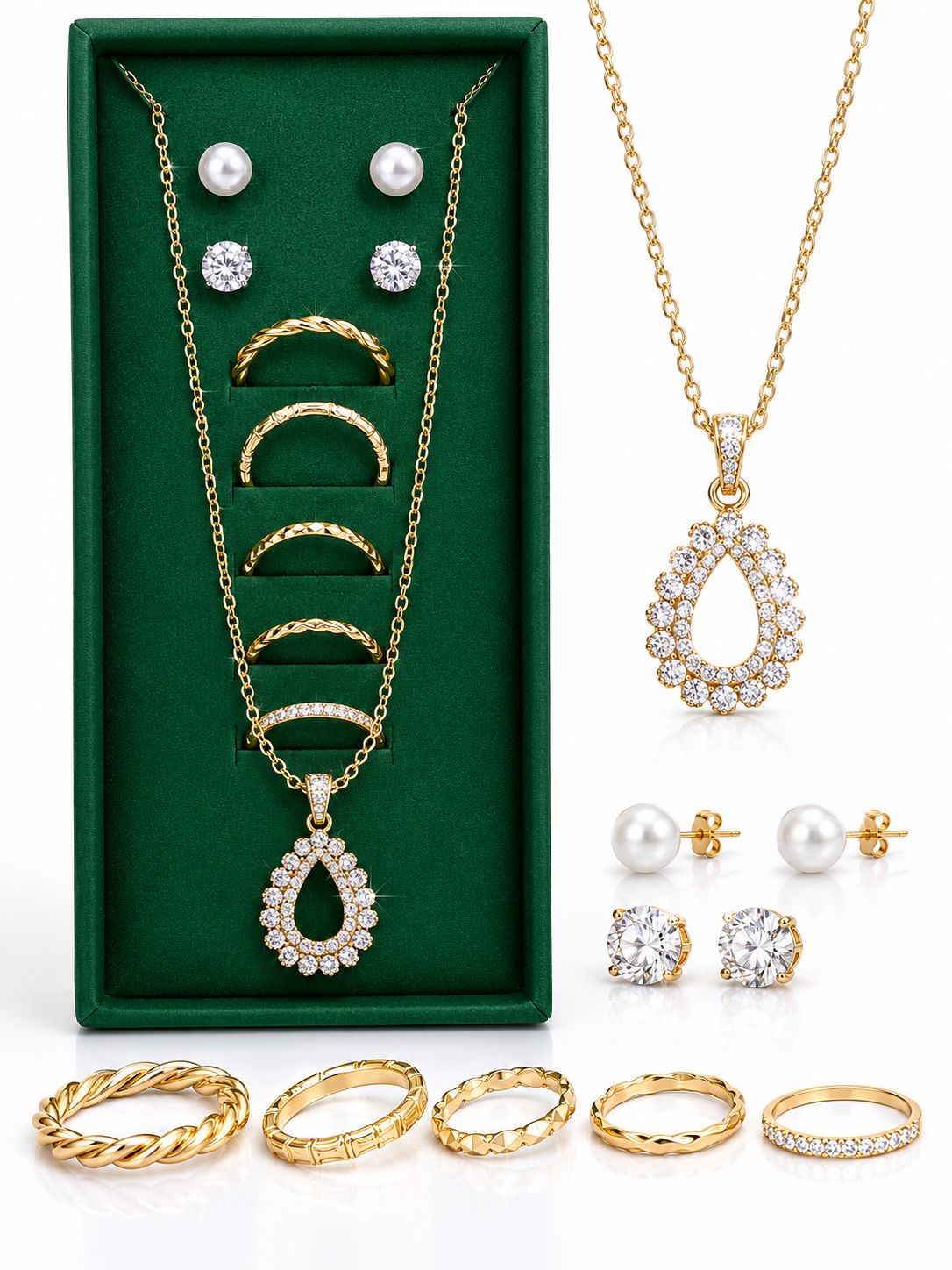 Fashion - Jewelry-Limited Edition - Set (Green box / Silver) - 0007