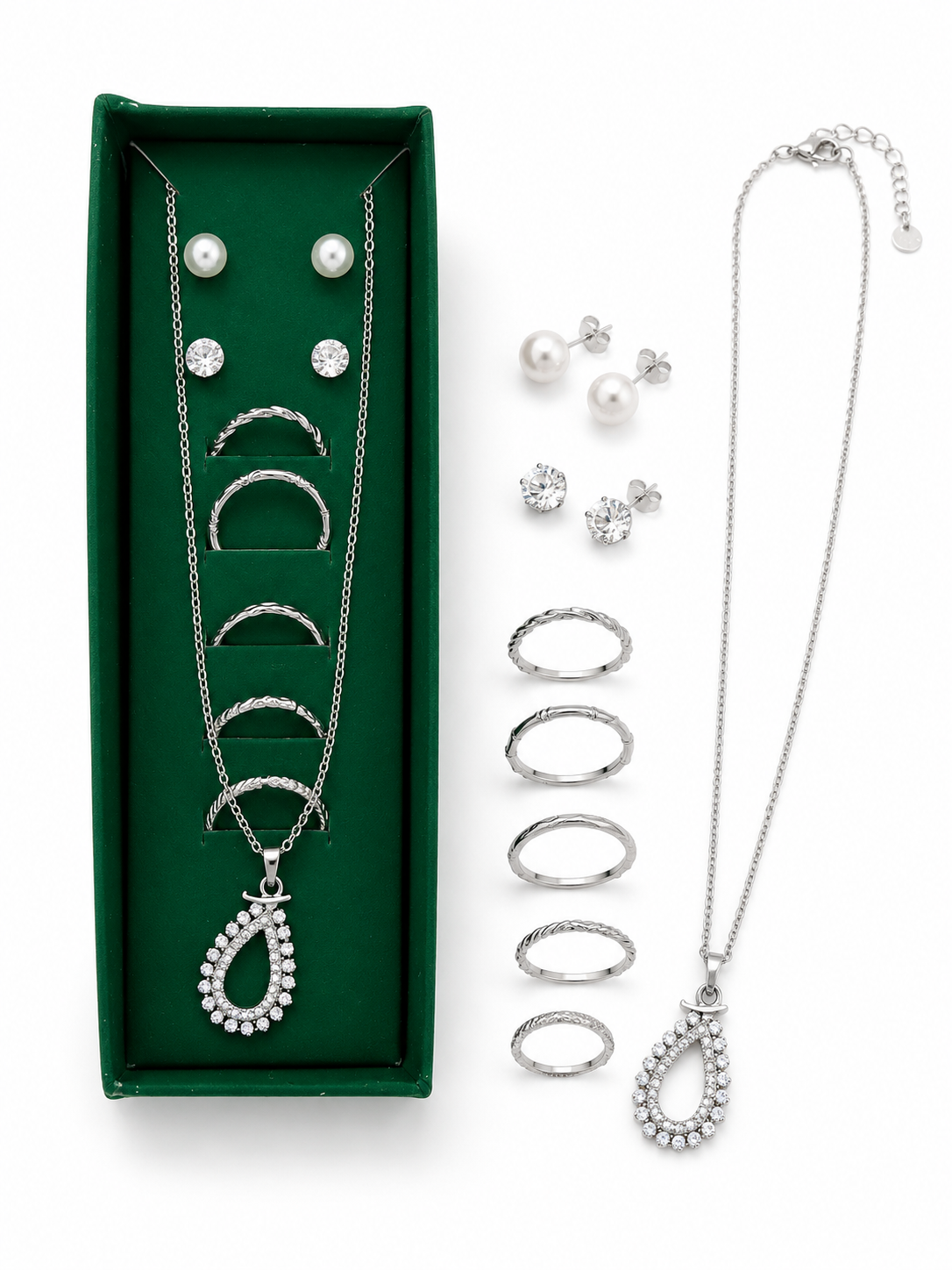 Fashion - Jewelry-Limited Edition - Set (Green box / Silver) - 0007