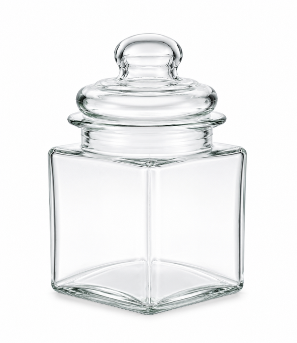 Squared Glass Storage Jar 280ml - FT - 6700 - Premium Quality