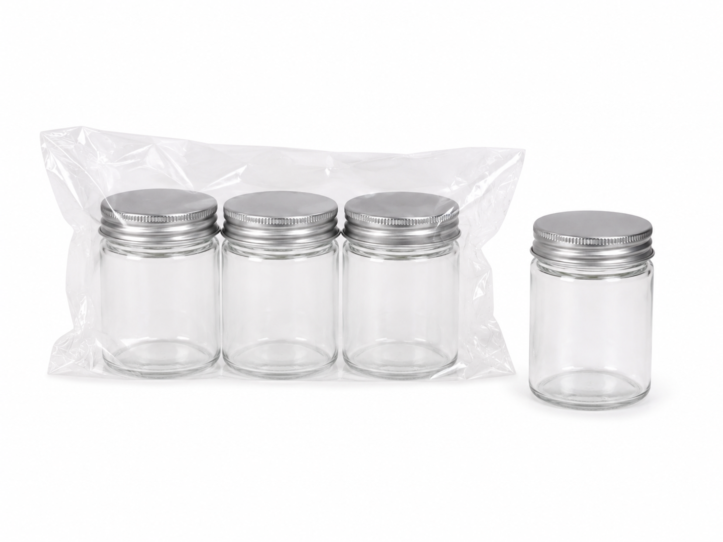 FR Plastic Storage Jar With White Cap - (120ml-3pcs)