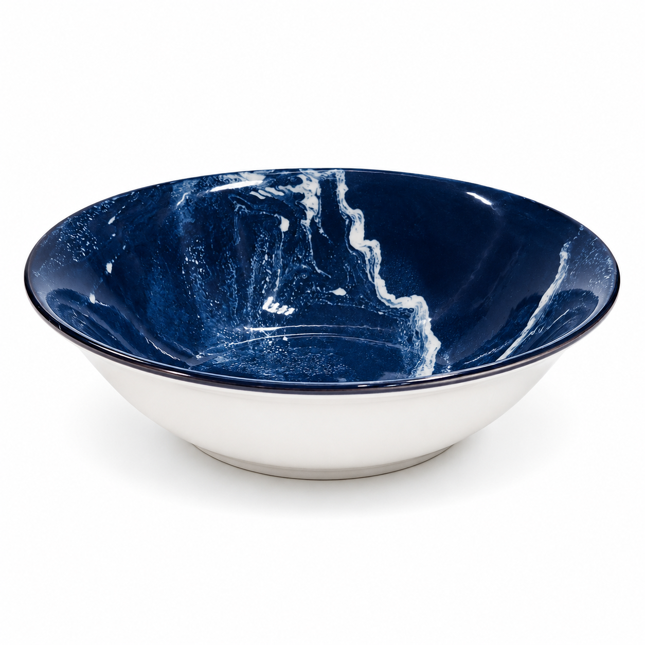 FR Blue With White Shade Deep  Ceramic Bowl -S