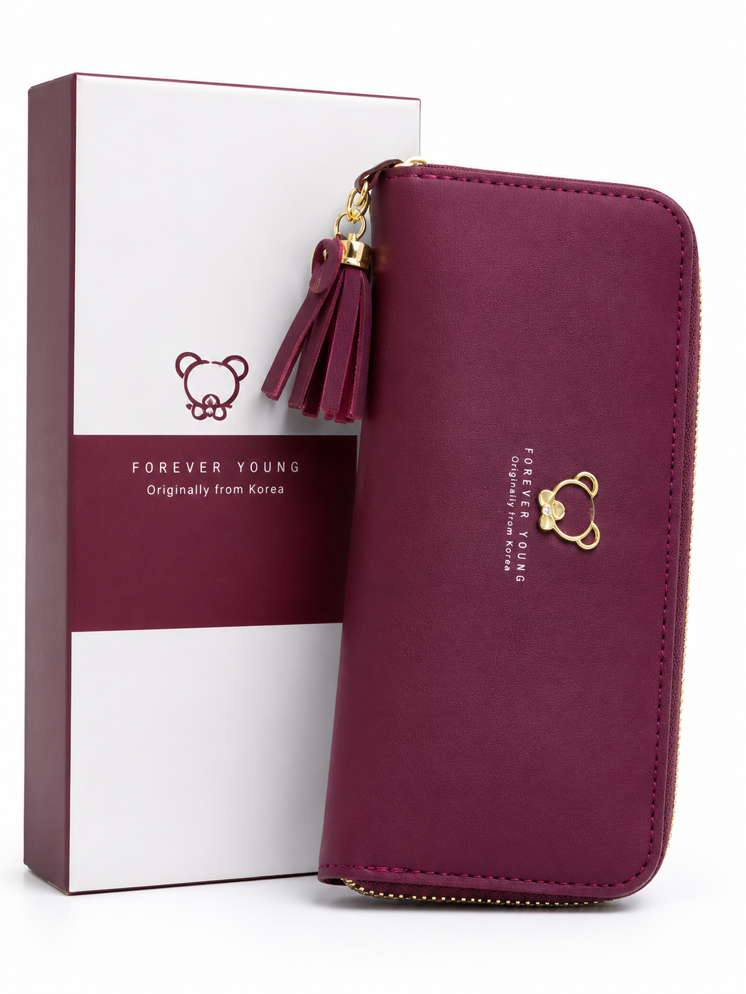 Women's Premium Leather Wallet - Dark Maroon - Durable & Stylish Design