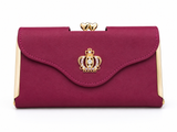 Women's Premium Crown Leather Wallet - Maroon - Durable & Stylish Design