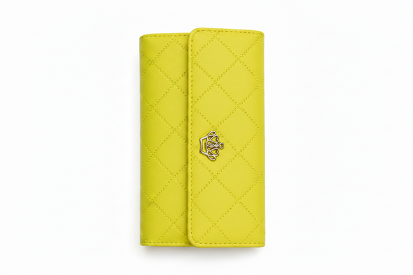 Women's Premium  Leather Wallet - Crown Yellow - Durable & Stylish Design