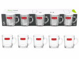 FR Premium 5-Piece Green Apple Glass Tea Cups Set 210ml Each