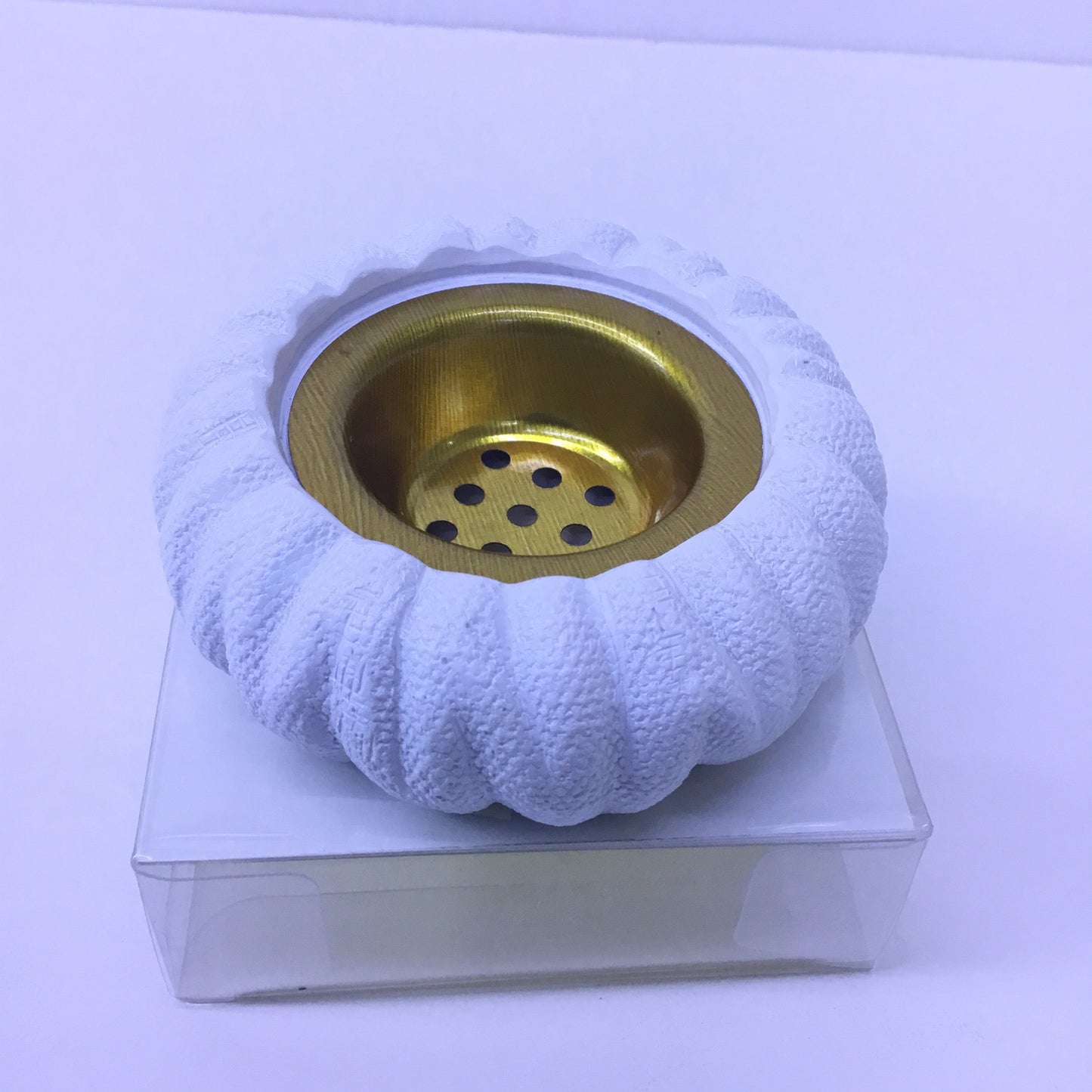 Luxury Round White & Gold Bakhoor Burner - NF-36878-P | Best Price Online