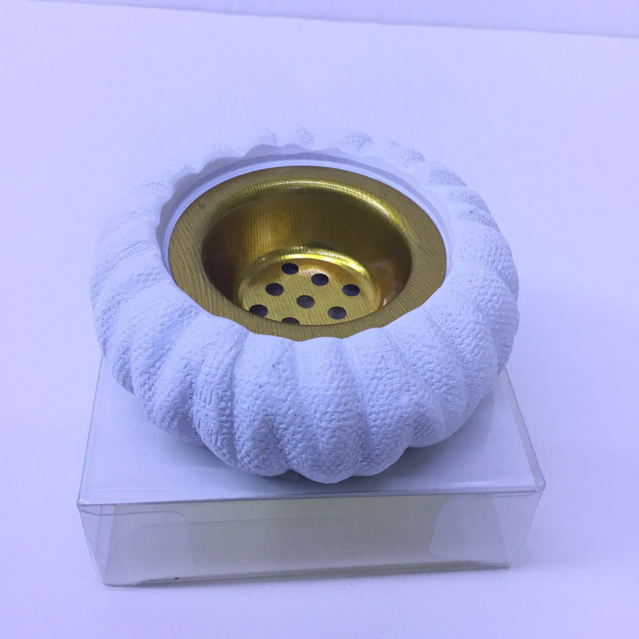 Luxury Round White & Gold Bakhoor Burner - NF-36878-P | Best Price Online
