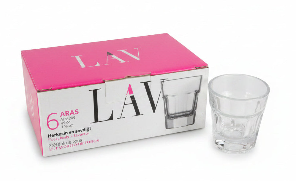 LAV Aras Shot Glass Set (6pcs) - 45ml - Premium Quality - Best Sell Online