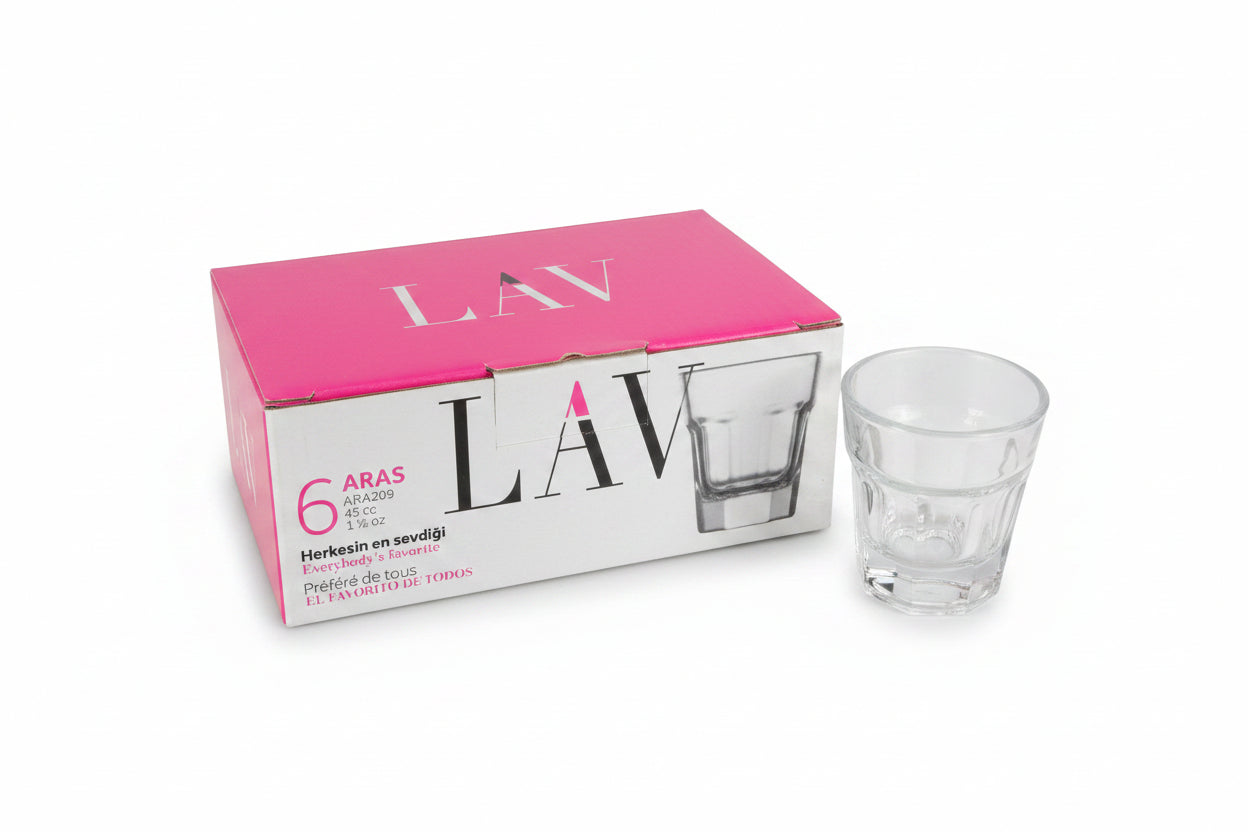 LAV Aras Shot Glass Set (6pcs) - 45ml - Premium Quality - Best Sell Online