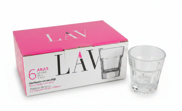 LAV Aras Shot Glass Set (6pcs) - 45ml - Premium Quality - Best Sell Online