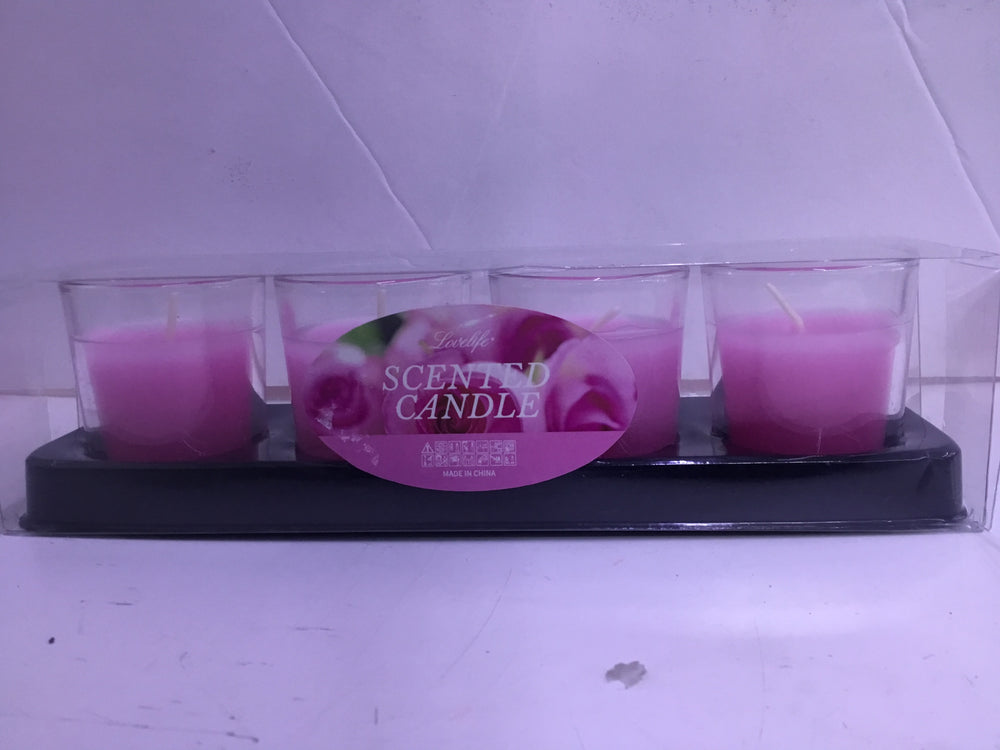 Pink Votive Candles – 4-Pack