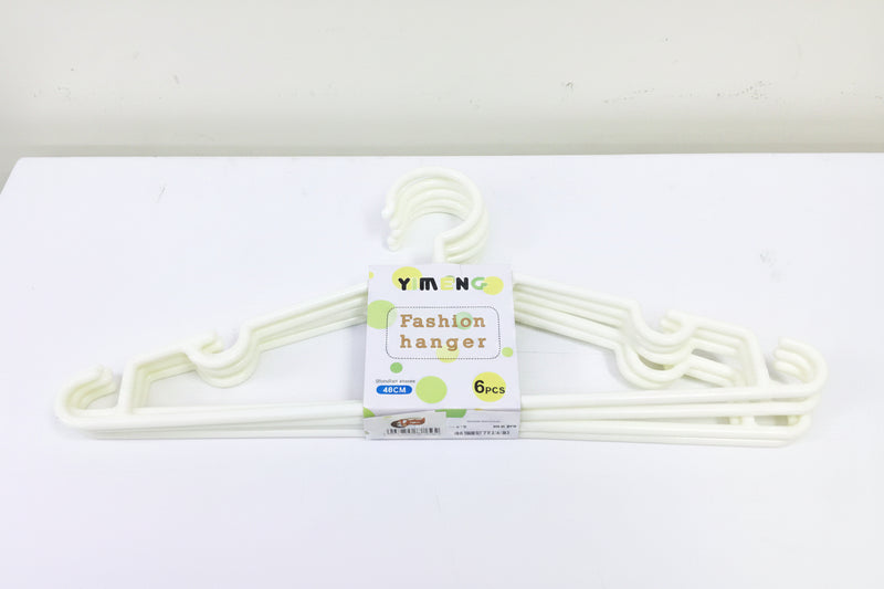 Yimeng Fashion Plastic Cloth Hunger- Off White (6pcs)- 40cm - WTC- 7830 | Premium Quality - Best Sell Online