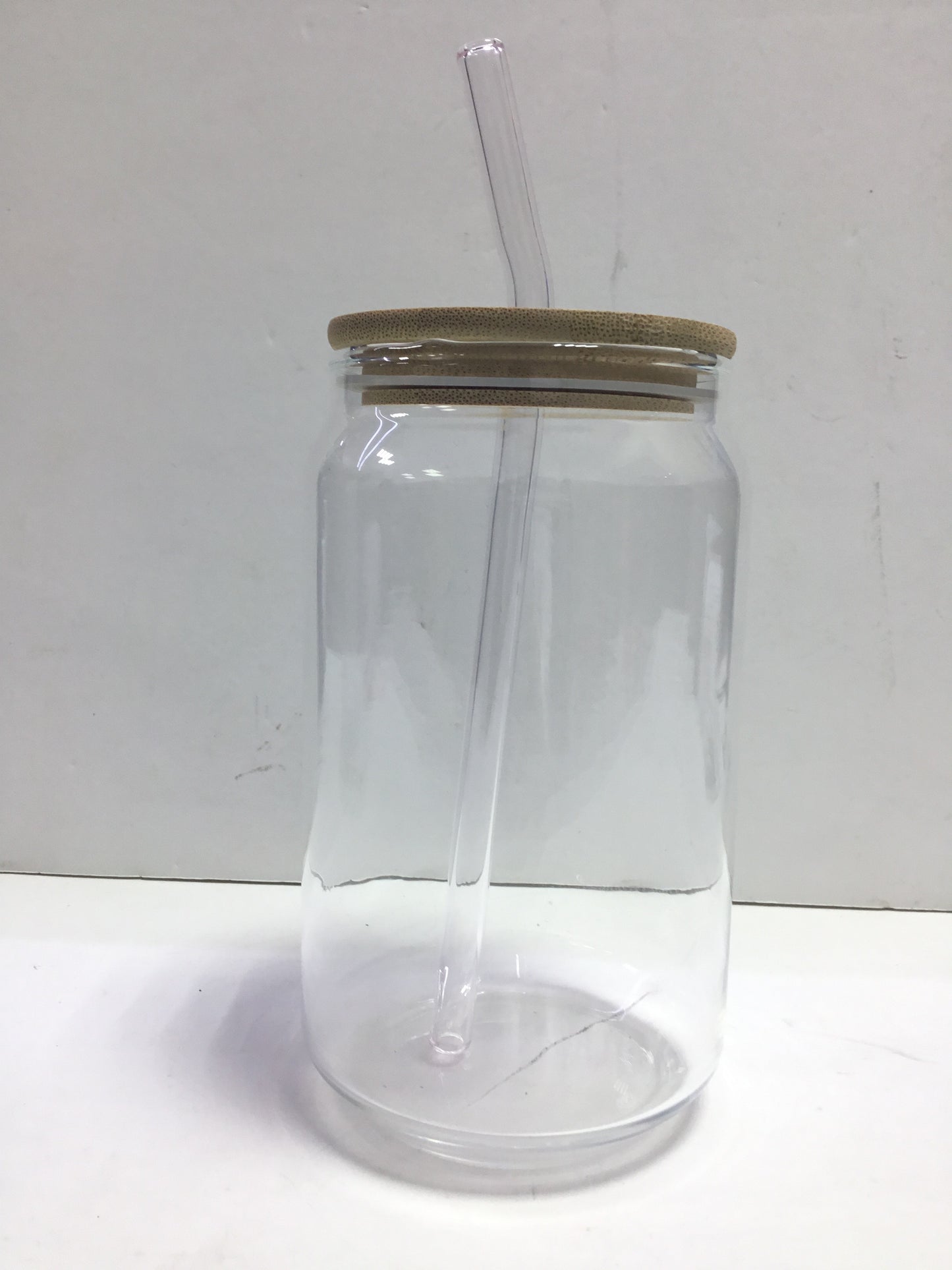 FR Glass Drinking Jar With Bamboo Lid