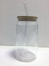 FR Glass Drinking Jar With Bamboo Lid