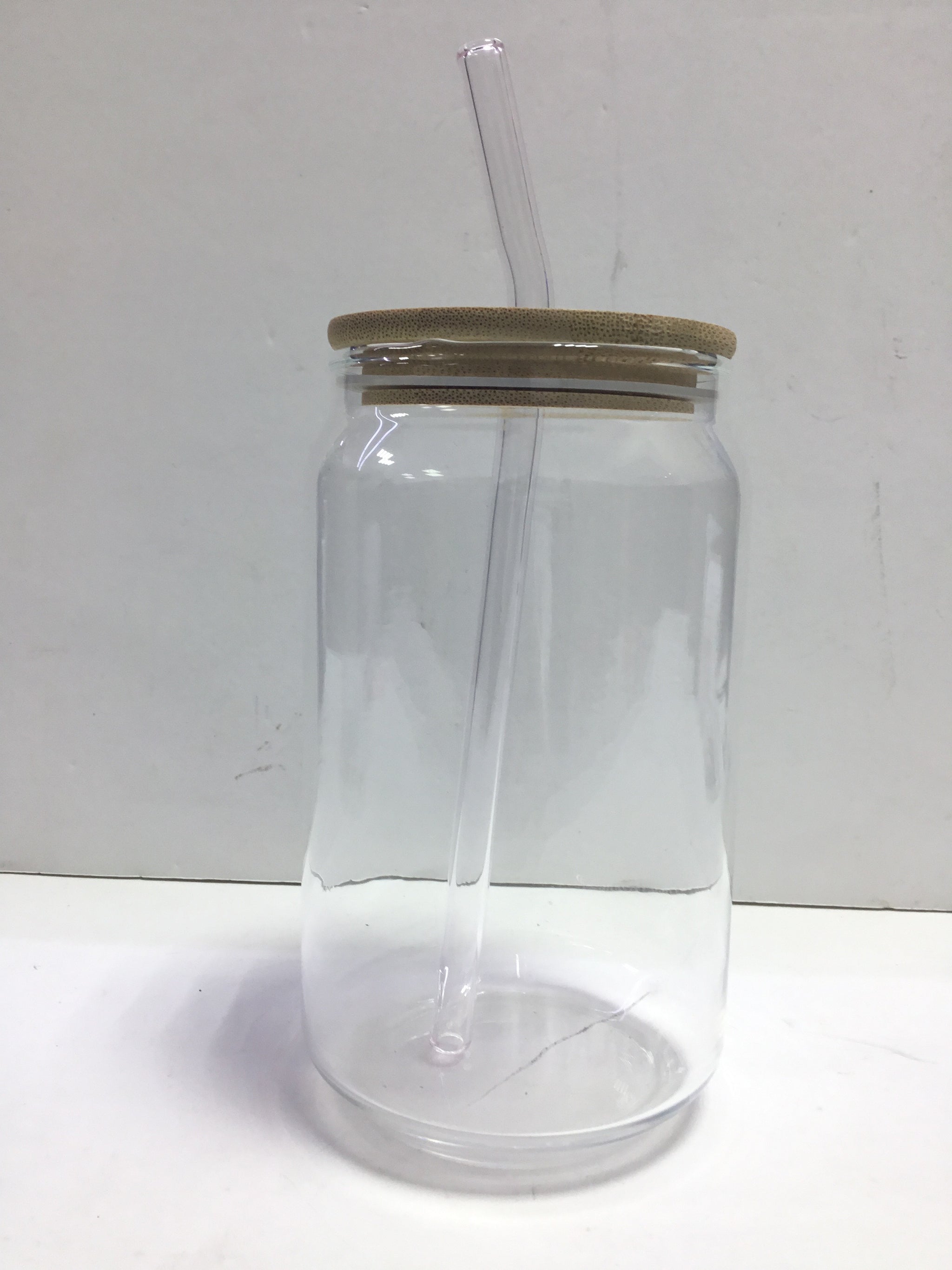 FR Glass Drinking Jar With Bamboo Lid