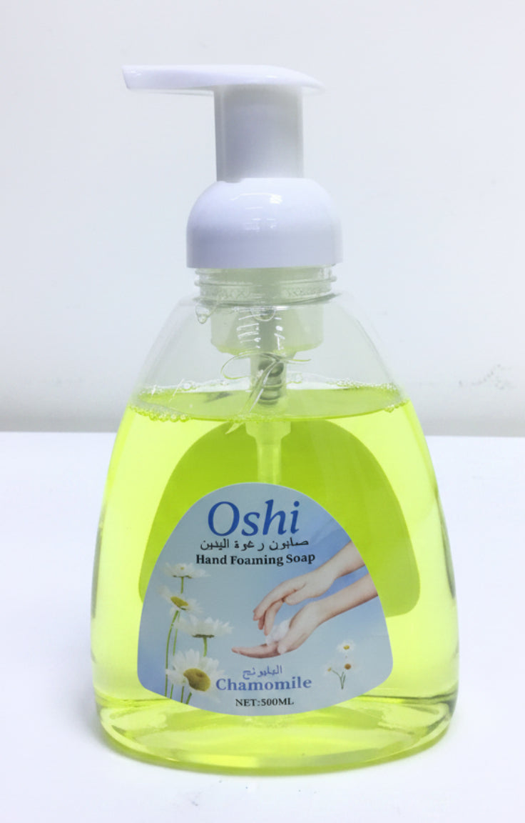 Oishi hand cleaning soap bottle on a white background