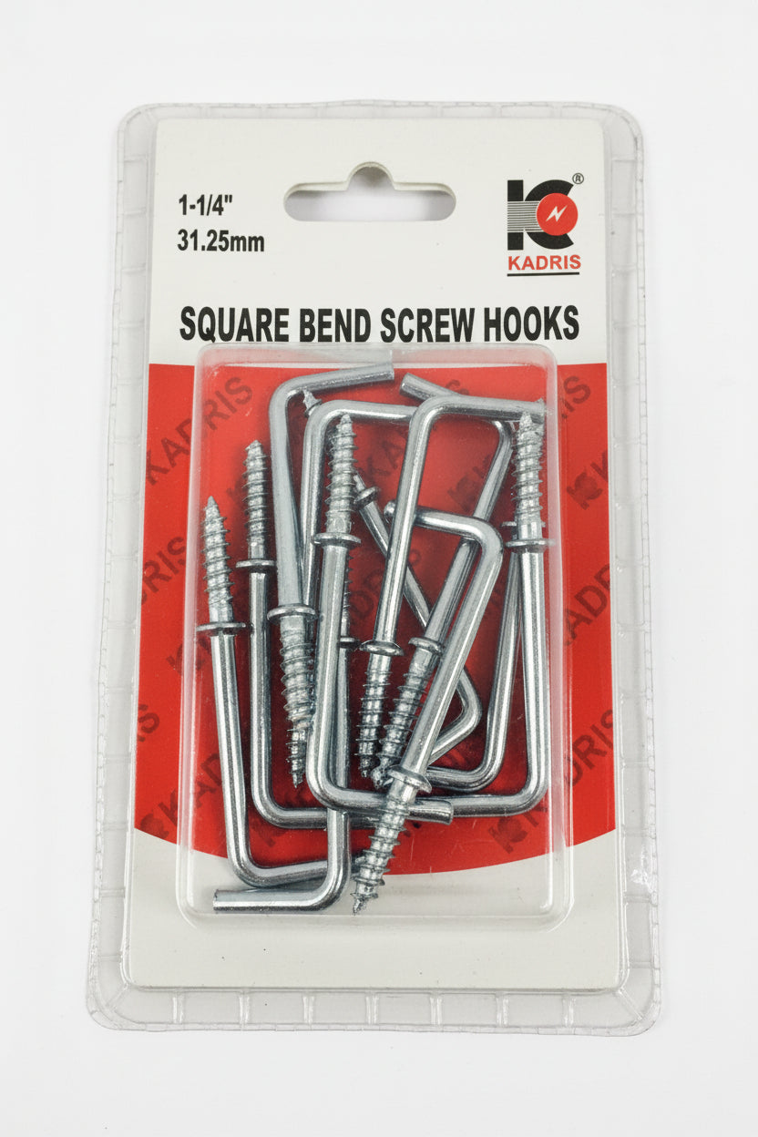 FR KADRIS Square Bend Screw Hooks - 1.1/4" ~ 31.25mm