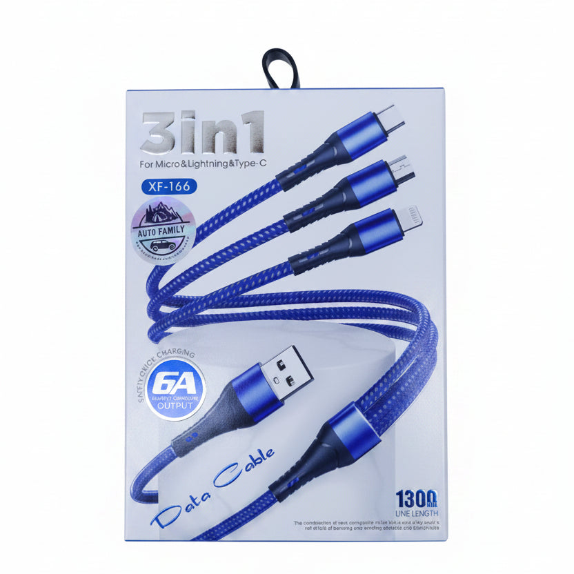 FR 3 In 1 Data Cable XF - 166 (130mm) - IPC | Premium Quality - Best Price Online