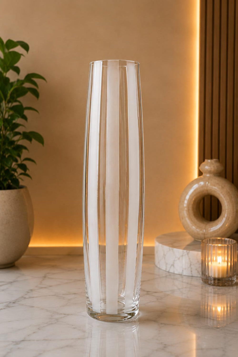 Modern Cylindrical Glass Flower Vase - 273-VC Premium Quality | Best Sell Online