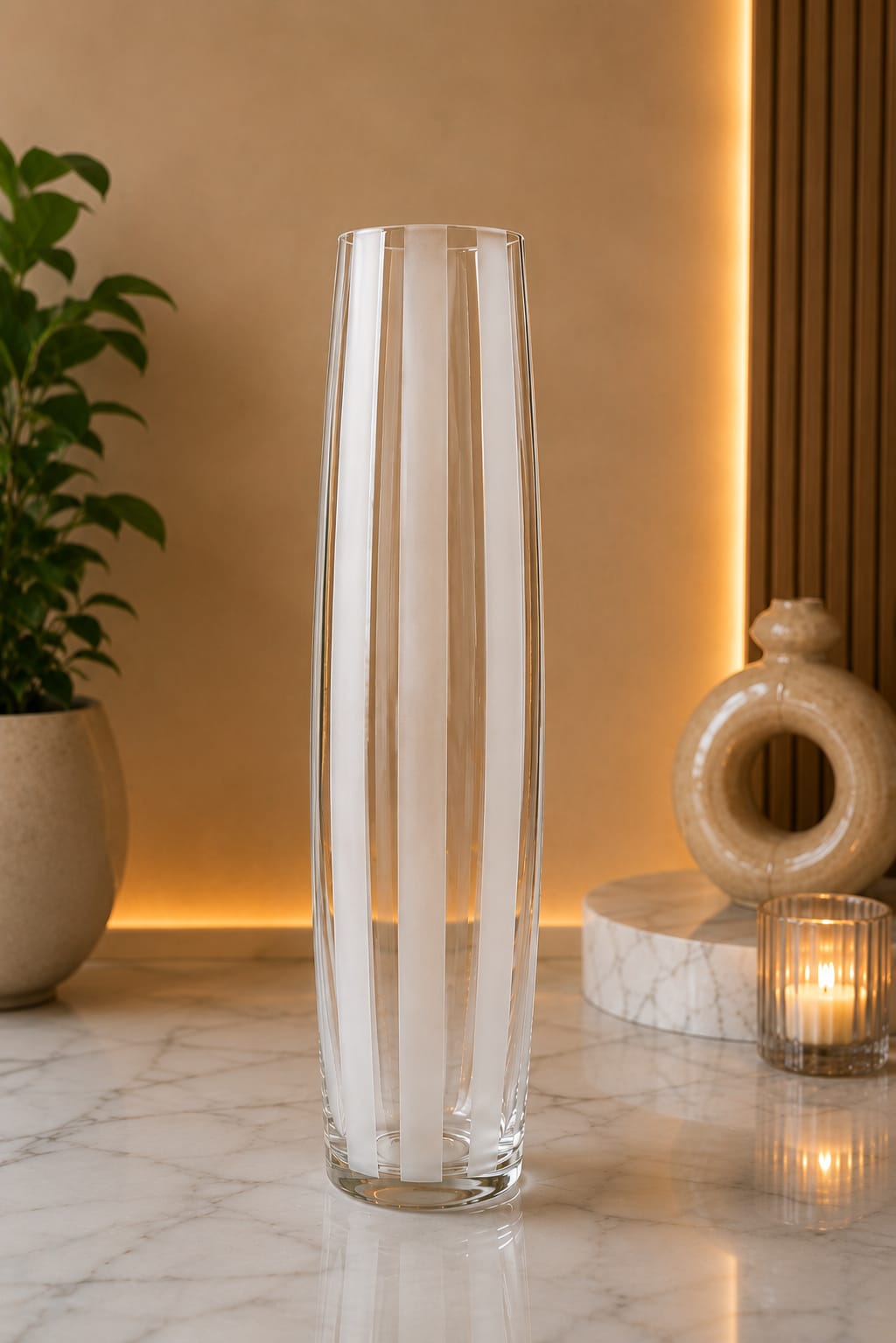 Modern Cylindrical Glass Flower Vase - 273-VC Premium Quality | Best Sell Online