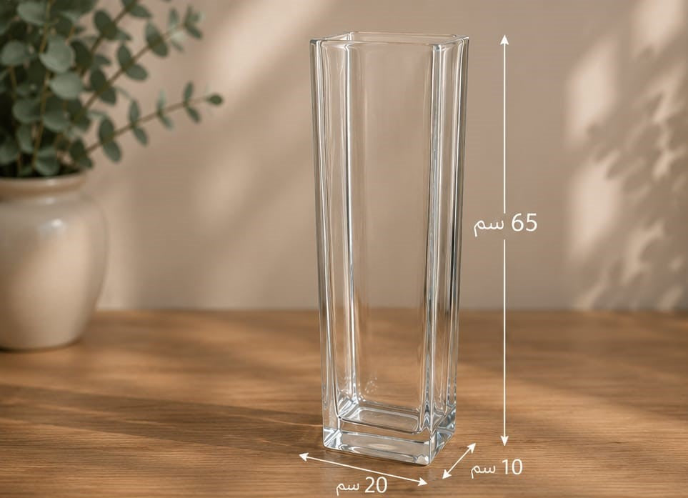 Tall Rectangular Glass Vase – 65cm  Premium Quality | Best Sell Online