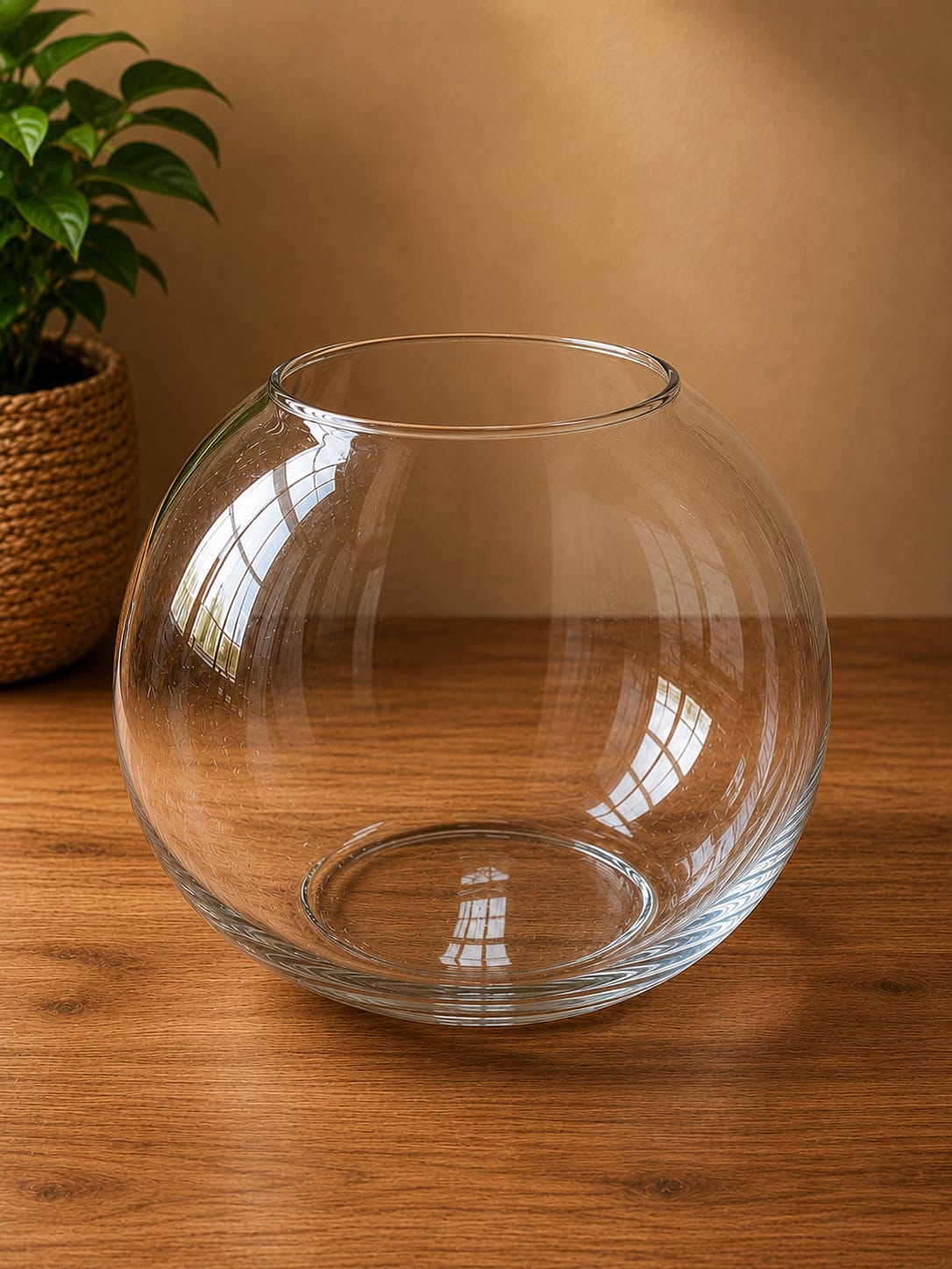 Globe Glass Flower Vase 24×33cm×19cm (medium) |Premium Quality | Best Sell Online