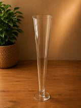 Tower Trumpet Glass Vase -L-4 | 12cm×100cm×16cm