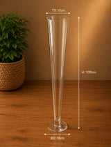 Tower Trumpet Glass Vase -L-4 | 12cm×100cm×16cm