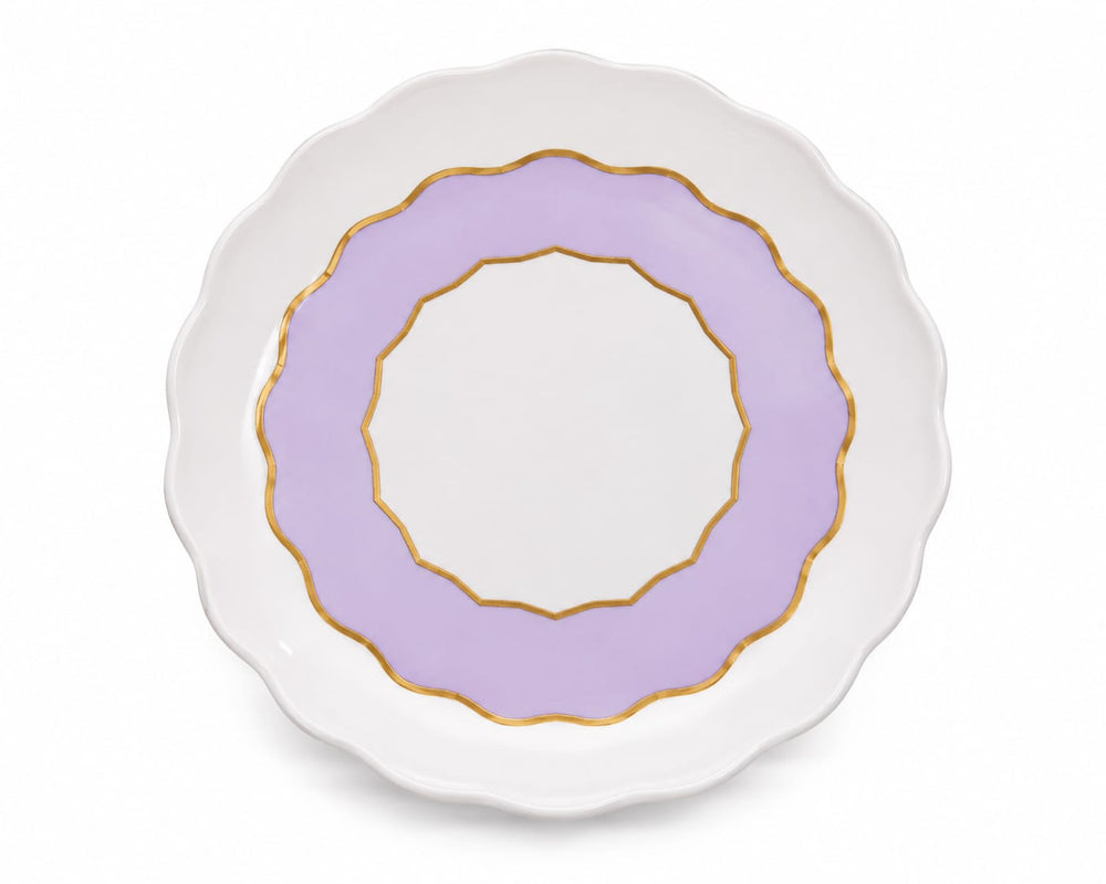 Martin Sitbon Purple Scalloped Gold-Rim Ceramic Plate-86B - Best Sell Online