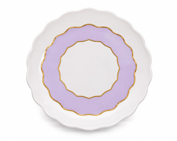 Martin Sitbon Purple Scalloped Gold-Rim Ceramic Plate-86B - Best Sell Online