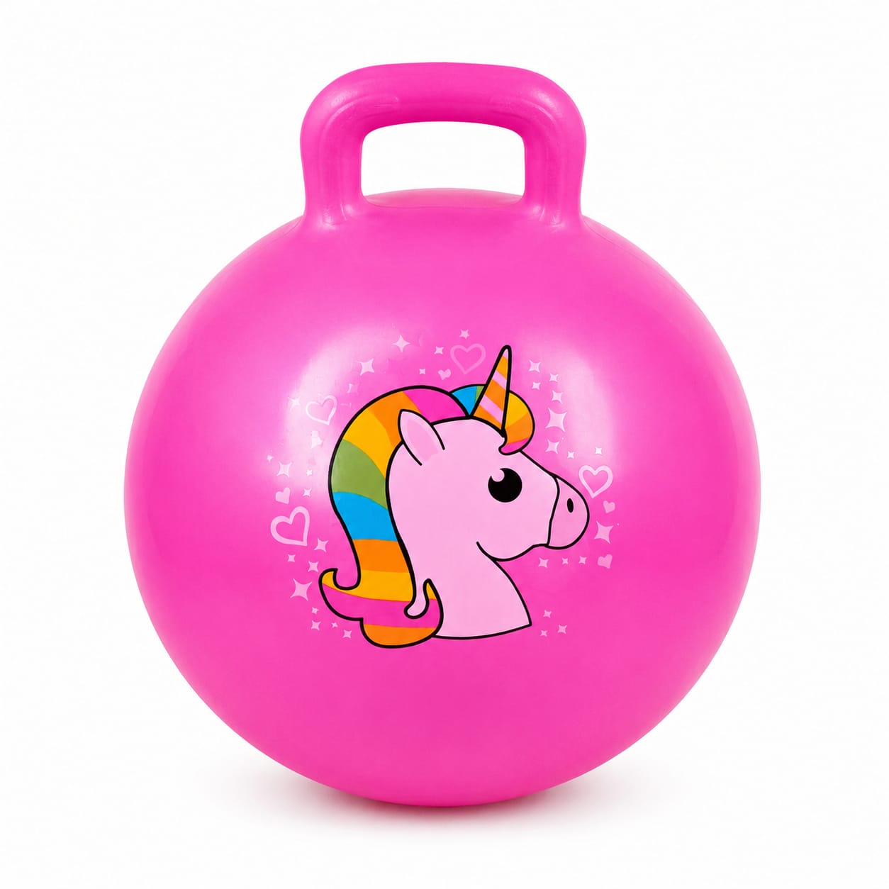 Pink Kid's Unicorn Hopper Ball With Handle - Premium Quality