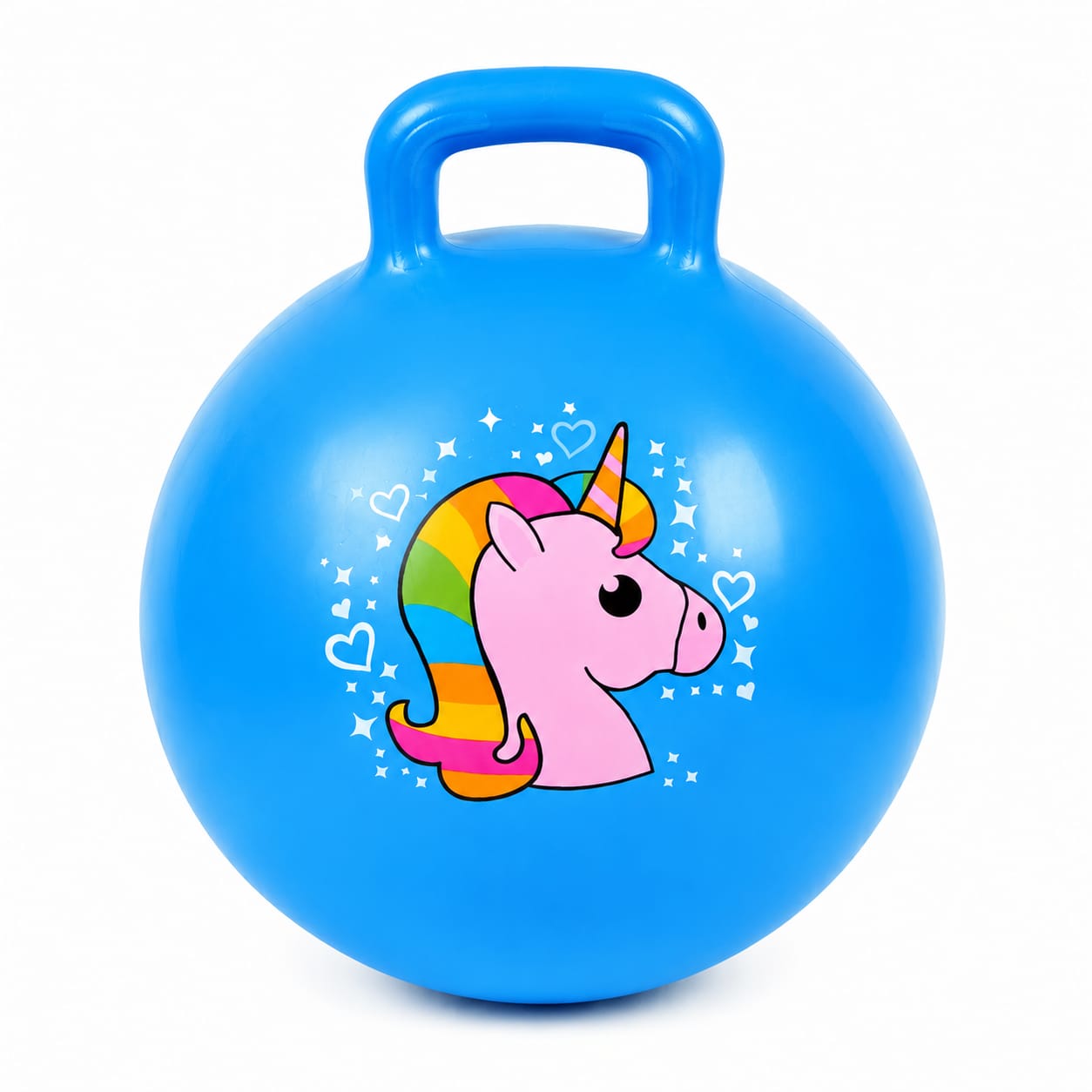 Blue Kid's Unicorn Hopper Ball With Handle - Premium Quality