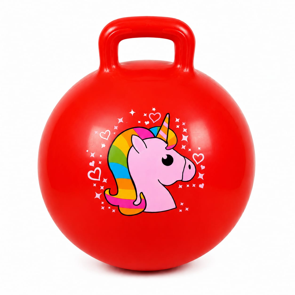 Red Kid's Unicorn Hopper Ball With Handle - Premium Quality