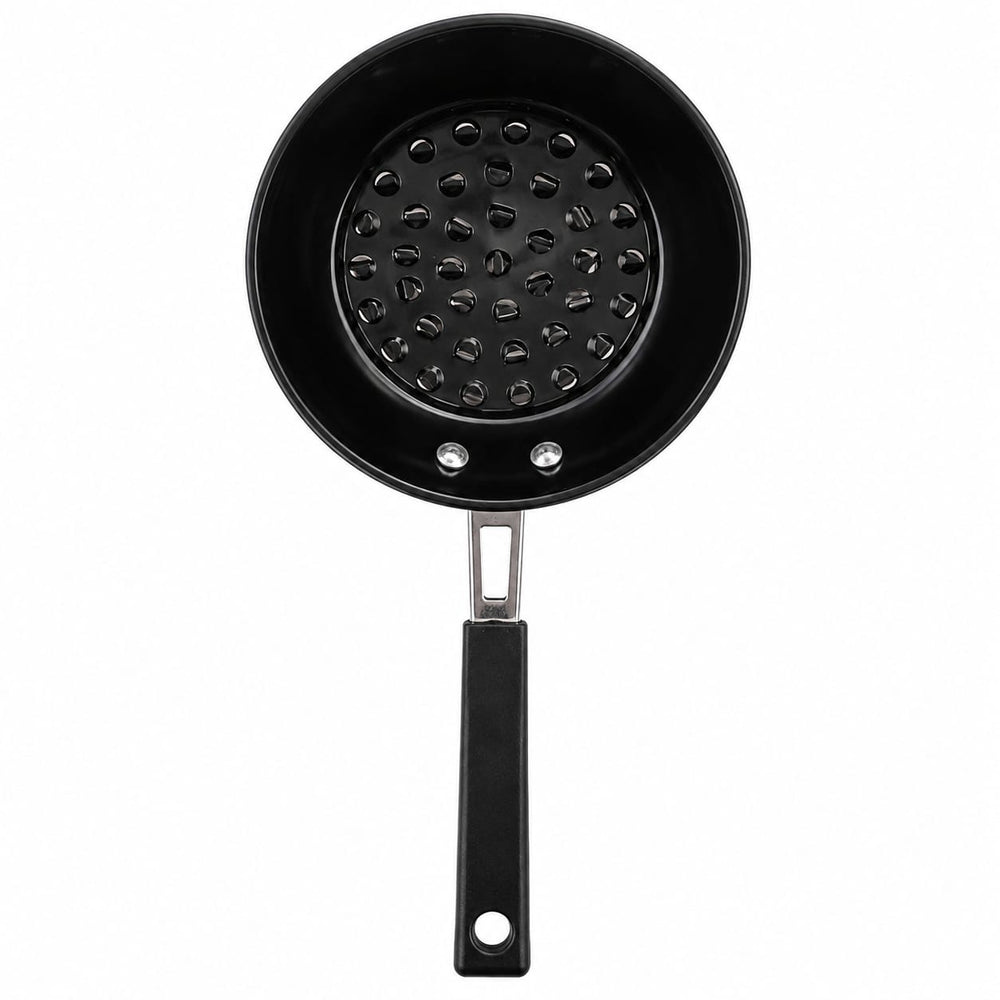 Perforated Oil Straining Pan with Handle - TX - 090