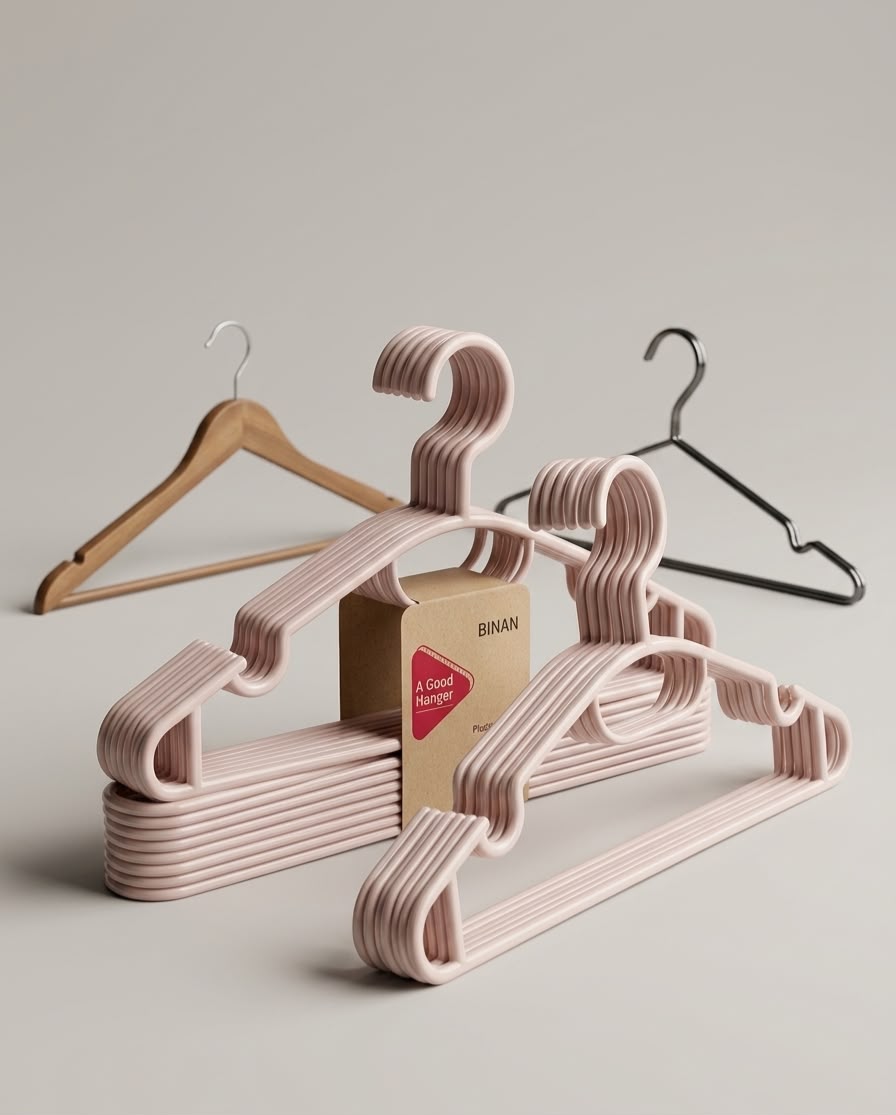 Plastic Clothes Hanger - 5pcs | Premium Quality - Best PriceBlush Pink