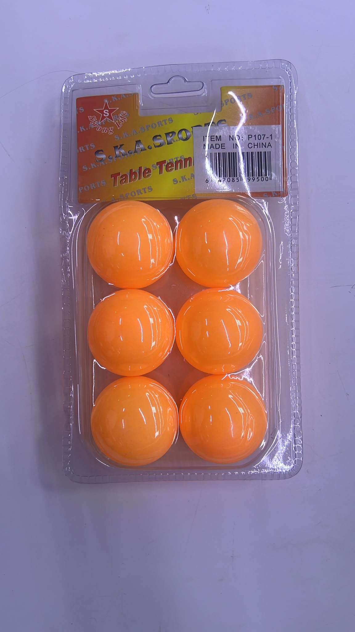 Orange 6-Piece Table Tennis Balls Set