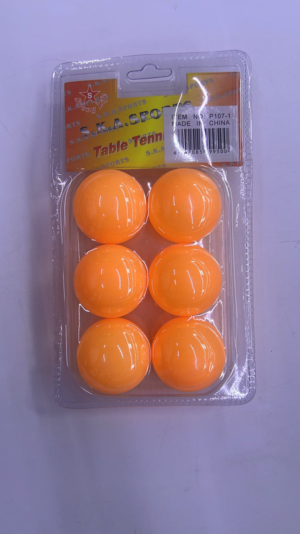 Orange 6-Piece Table Tennis Balls Set