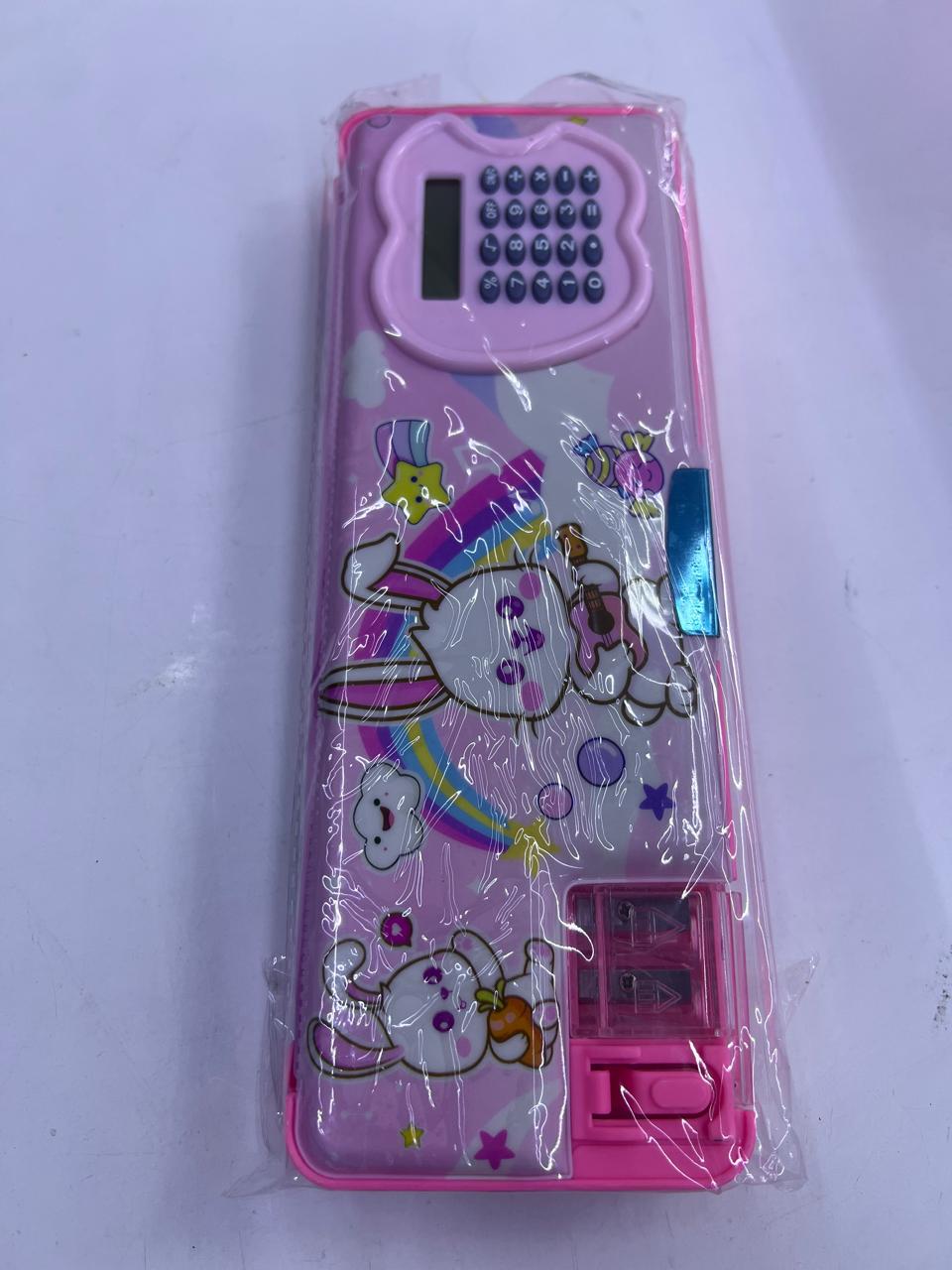 Multifunctional school pencil case-pink