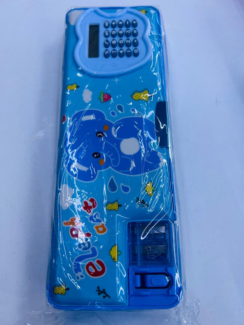 Multifunctional school pencil case-blue-