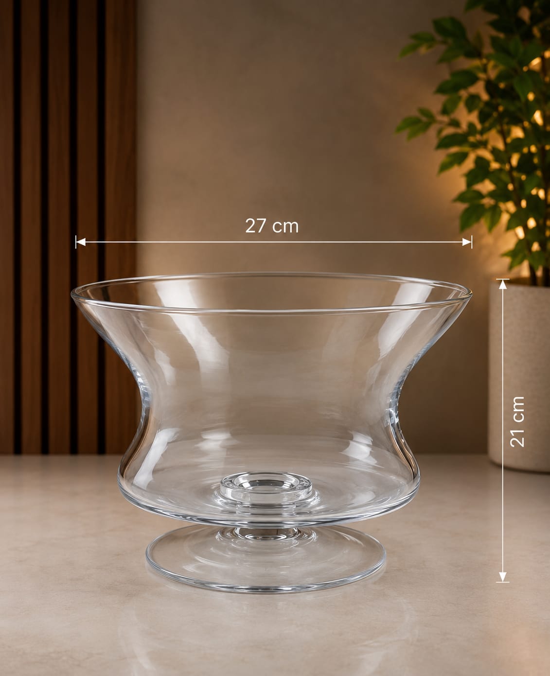 Luxury Glass Flower Vase 21cm×27cm Premium Quality | Best Sell Online